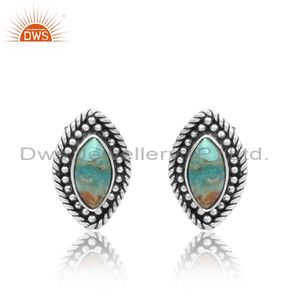 DWS Jewellery Kingman Boucles d'oreilles turquoise en argent sterling 925 Fournisseur de fabrication de pierres précieuses - Product Image 1
