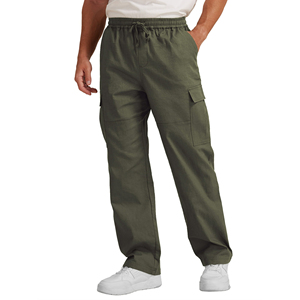 Streetwear personnalisé français pantalons pour hommes empilés en éponge pantalons de survêtement évasés droit surdimensionné jambe large Baggy Cargo pantalons pour hommes - Product Image 5