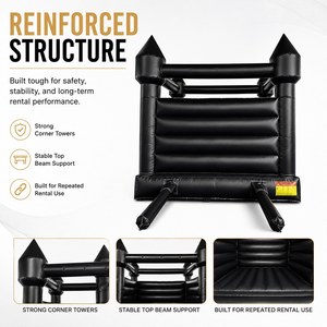<span class=keywords><strong>Castello</strong></span> Gonfiabile Commerciale <span class=keywords><strong>Nero</strong></span> di Lusso con Anelli a Palloncino per Noleggio Eventi Matrimoni Compleanni - Product Image 3