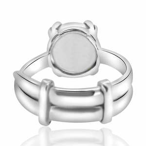 NOVAMART Fine Certified Astrological 925 Silver(925) Prong Setting <b>Ring</b> <b>Adjustable</b> Freshwater Pearl (Moti) 3.25-12.25 Ratti Whol - Product Image 3