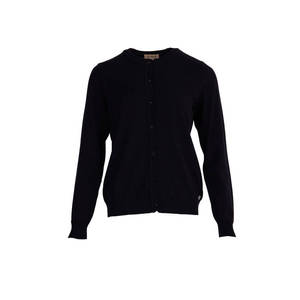 <strong>Black</strong> <strong>Wool</strong> Knit <strong>Cardigan</strong> with Button Front Casual Winter Style - Product Image 1