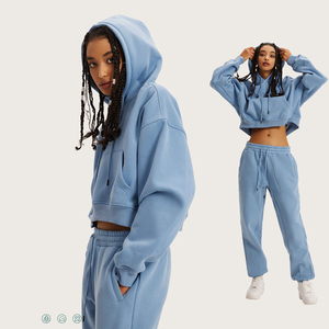 เสื้อสเวตเชิ้ตโอเวอร์ไซส์ผ้าฝ้ายหนานุ่มคุณภาพดี สไตล์เกาหลี ไหล่ตก แบบสวมหัว มีฮู้ด สำหรับสาวๆ ขายดี รับผลิตตามแบบ - Product Image 3