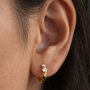 Duo Diamond Mini <b>Huggie</b> <b>Earrings</b> - Product Image 5