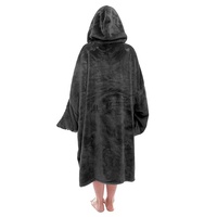Sudadera con Capucha Tipo Manta para Mujer, Cálida y Acogedora para Invierno, con Mangas Abullonadas, Estilo Oversize, Personalizable, Gigante, 2 Piezas, Larga