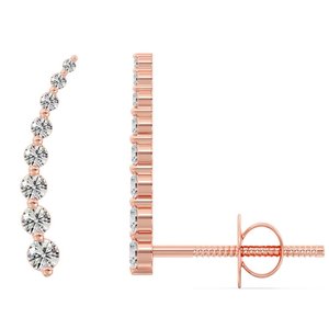 ต่างหูแบบห่วงประดับเพชรเลี้ยงในห้องปฏิบัติการ - Product Image 6