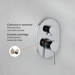 Mitigeur de douche encastré Femme Koricini Chrome avec inverseur - Product Image 4
