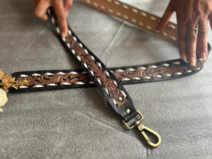 เข็มขัดหนังสีน้ำตาลงานประดิษฐ์ด้วยมือรุ่นใหม่เข็มขัดหนังสไตล์ตะวันตก - Product Image 4