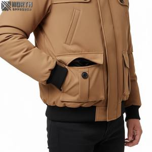 Chaqueta Bomber de Cuero de Primera Calidad para Invierno, Diseño de Logotipo Personalizado de Camuflaje, Servicios OEM Impermeables - Product Image 5