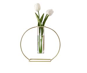 Finition naturelle Vase en bois de qualité supérieure avec verre Décor élégant et chic Vase à fleurs en tube de verre avec support en bois - Product Image 3