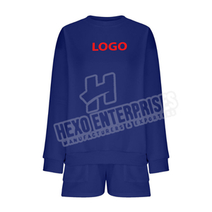 Jersey de algodón y poliéster de lana en blanco con logotipo personalizado, suéter de gran tamaño, Sudadera con cuello redondo, jersey para mujer - Product Image 4