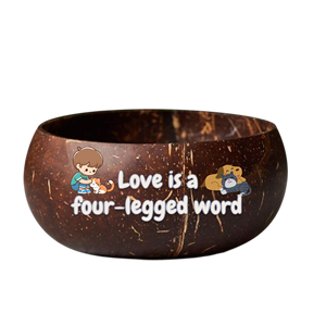 ชามกะลามะพร้าวงานทำมือพร้อมภาพพิมพ์ศิลปะที่เป็นเอกลักษณ์ของตกแต่งคนรักสัตว์เลี้ยงสไตล์น่ารัก-ของขวัญสำหรับบ้านที่ยั่งยืน - Product Image 4