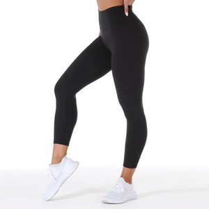 2025 Collection Best Women's High-Waist 100% Cotton <b>Leggings</b> for Fitness and Fashion <b>Knitted</b> Fabric - Product Image 6