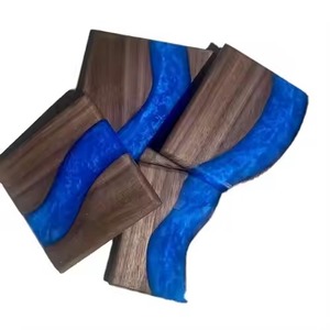 Sous-verres écologiques de luxe ensemble 4 combinaison sophistiquée bois résine Art moderne Style modèle motif décoration de la maison artisanat utilisation - Product Image 1