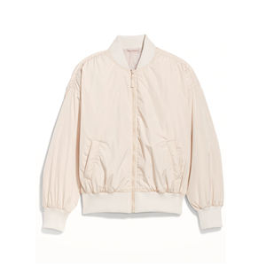 แจ็คเก็ตบอมเบอร์แจ็คเก็ตสีทึบสำหรับสตรีทแวร์เสื้อแจ็กเก็ตแบบนักเบสบอลมหาวิทยาลัย - Product Image 1