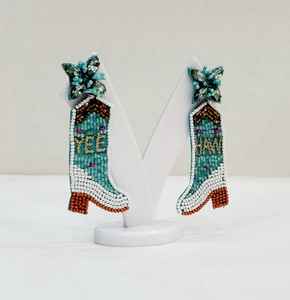 Most Selling Cowgirl Boot <b>Earrings</b> YEE HAW Beaded <b>Earrings</b> for Girls and Women's - Product Image 3