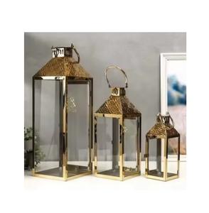 ELEGANT DESIGNS Juego de 2 Portavelas Cuadrados de Metal, Acero Inoxidable, Hechos a Mano, Ecológicos, Color Personalizable, para Pascua - Product Image 1