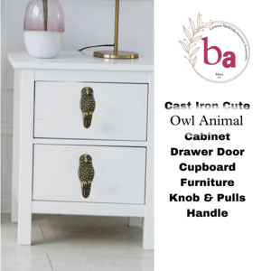 Antique laiton hibou Animal fonte armoire tiroir bouton tire Design industriel pour salon armoire commode chambre cuisine - Product Image 3