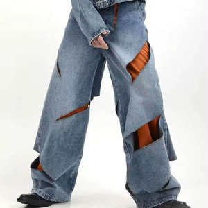 Custom 2025 Plain Baggy <b>Jeans</b> <b>Men</b> <b>Men's</b> Oversized <b>Jeans</b> <b>Men</b> Hip Hop <b>Jeans</b> Streetwear Pants Baggy <b>Flare</b> Pants - Product Image 1