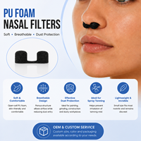 Filtres nasaux jetables en mousse PU thermoformée, modèle ZY-BS-03, pour la protection contre la poussière dans les travaux de bronzage par pulvérisation, de construction et de meulage
