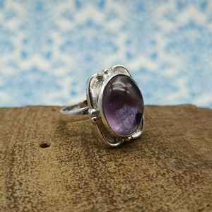 Meilleure vente 925 bague de Bohème en argent Sterling faite à la main améthyste naturelle pierre précieuse diamant 14K personnalisé en gros bijoux fins - Product Image 3