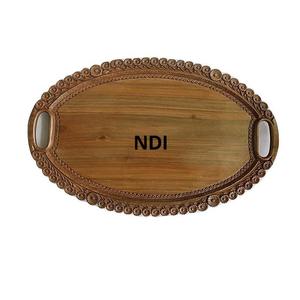 Style standard maison vaisselle décoration de table plateau d'herbe de service produit de vente chaud plateau d'herbe en bois rectangulaire - Product Image 6