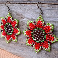 Pendientes colgantes de ganchillo con cuentas hechos a mano 2025 para mujer, moda colorida, forma de mariposa, joyería de regalo al por mayor