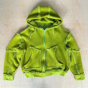 Vente en gros de sweats à capuche zippés personnalisés pour hommes surdimensionnés en détresse unisexe design élégant poids lourd fabriqué par des professionnels vente - Product Image 3