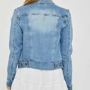 Chaqueta vaquera para mujer Azul oscuro Ajuste relajado Diseño de hombro caído para ropa de calle urbana moderna - Product Image 2
