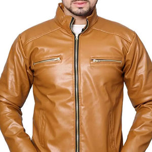 Chaqueta de Cuero y Lona Cómoda para Hombre, de Alta Calidad, Estilo Urbano Personalizado, en Oferta - Product Image 6