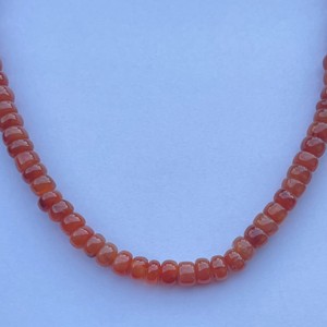 หินคาร์เนเลียนสีส้มธรรมชาติขนาด8มม. 10มม. ลูกปัดอัญมณีสีตัดเรียบ2025ปกติ - Product Image 3