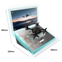 Support d'affichage de drone en acrylique personnalisé avec lumière LED, présentoir de produit de comptoir de vente au détail OEM