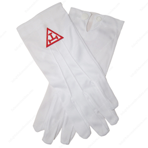 MASONIC REGALIA ROYAL ARCH GANTS EN COTON BLANC - Product Image 1