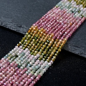 Perles de pierres précieuses en tourmaline naturelle multicolores de qualité AA, 4 mm, micro-facettées, en vrac, brin complet de 15,5 pouces, Mehrajudin Gems, modèle 005 - Product Image 3