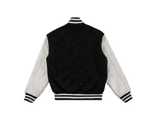 Veste universitaire en laine avec manches en cuir, broderie en chenille respirante, veste universitaire d'extérieur pour hommes, services OEM - Product Image 2