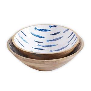 Cuencos de madera con estilo para frutas, juego de cuencos de madera con estampado recubierto de esmalte para restaurantes y hoteles, cuencos decorativos de estilo japonés - Product Image 3