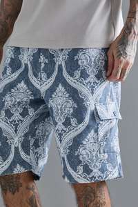 Custom Sublimation Print Logo Cotton <b>Cargo</b> <b>Shorts</b> New Arrival 6XL Casual Style <b>Elastic</b> <b>Waist</b> Closure Multi-Pockets OEM Service - Product Image 3