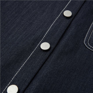 Boutique Premium, venta al por mayor, ropa de calle informal de otoño, Camisa vaquera para mujer, temperamento coreano, camisas sueltas de retazos, blusa para mujer - Product Image 5