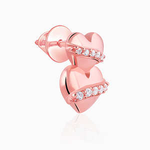 <b>Rose</b> <b>Gold</b> Triple Heart Fine Jewelry <b>Set</b> for Women GIVA Collection ER02956 PD02672 R01942 - Product Image 5