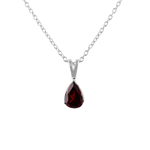 Pendentif solitaire en grenat naturel Shah Gems pour femme, en argent sterling 925 avec sertissage clos, cadeau - Product Image 1