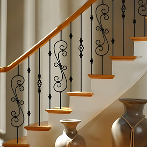 Descubra los rieles de escalera personalizados hechos de hierro Premium para aumentar el atractivo de su escalera con toques artísticos - Product Image 6