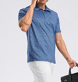 เสื้อโปโลผ้าฝ้าย100% สำหรับผู้ชายสีพื้นแขนสั้นสไตล์ลำลองปักโลโก้ง่ายผ้าถักง่าย - Product Image 3