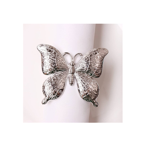 Anneaux de serviette en métal uniques en forme de papillon de créateur élégant pour les mariages Rond de serviette écologique personnalisé - Product Image 4