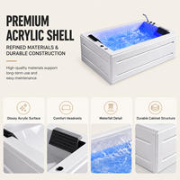 Ploutara Premium Moderne Bain à remous rectangulaire extérieur en acrylique avec cascade Balboa, douchette à main et jets de hydromassage pour un confort optimal