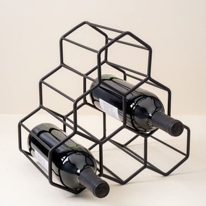 Modern Metal Wine Rack-<b>Tabletop</b> Wine Holder-Durable Iron Wine <b>Storage</b> Stands for Home Kitchen Bar Decor - Product Image 2