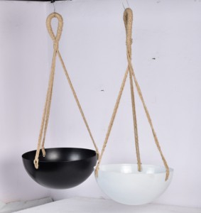 Juego de 2 Macetas Colgantes de Hierro para Techo, Estilo Rústico en Blanco y Negro, Precios de Fábrica al por Mayor, Decoración del Hogar Más Vendida - Product Image 2