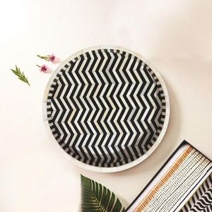 Bandeja con incrustaciones de huesos, bandeja para servir hecha a mano, incrustaciones de huesos de lujo, desayuno de Ramadán, comida, fruta, café, té, bandeja decorativa - Product Image 6