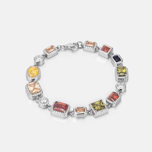 Fashion Yellow Gold Tennis Diamond <b>Charm</b> Bracelet for Ladies-Party Gift - Product Image 2