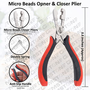 Pince d'extension de cheveux à micro-anneau en acier inoxydable de haute qualité U V outils de concassage de fusion plat - Product Image 3