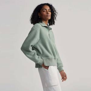 Veste polaire confortable à demi-fermeture éclair pour femme Pull léger doux et confortable pour des vêtements d'hiver décontractés - Product Image 4