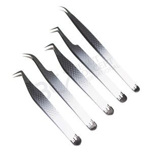 แหนบขนตาสแตนเลสแบบบาง90องศาความแม่นยำสูงพร้อมปลายแหลมไฟเบอร์สำหรับการต่อขนตา - Product Image 2